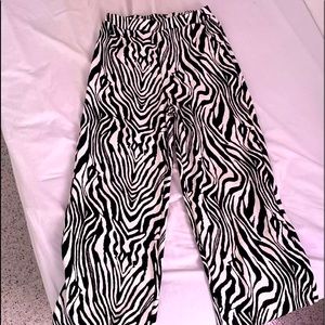 Zebra Print Loose Leg Pants